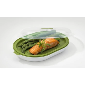 Imagen 2 de Good Cook Vaporizador para Microondas - Vaporera de Verduras y Pescado con Tapa Transparente y Ventilación Ajustable - Modelo 20146 - Capacidad Familiar