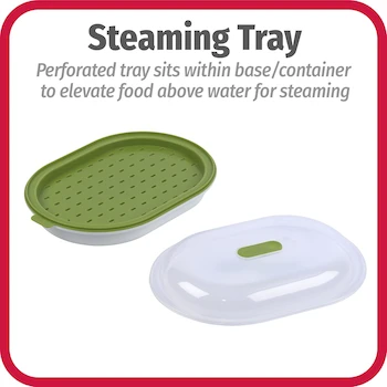 Imagen 5 de Good Cook Vaporizador para Microondas - Vaporera de Verduras y Pescado con Tapa Transparente y Ventilación Ajustable - Modelo 20146 - Capacidad Familiar