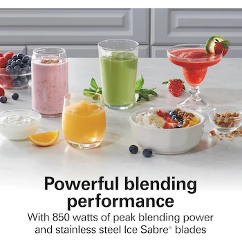 Imagen 2 de Licuadora Hamilton Beach Smoothie Smart Modelo 56208 con Jarra de Vidrio 1.2 L Color Plateado Acero Inoxidable