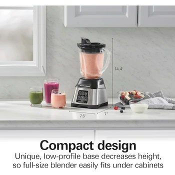 Imagen 3 de Licuadora Hamilton Beach Smoothie Smart Modelo 56208 con Jarra de Vidrio 1.2 L Color Plateado Acero Inoxidable