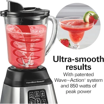 Imagen 5 de Licuadora Hamilton Beach Smoothie Smart Modelo 56208 con Jarra de Vidrio 1.2 L Color Plateado Acero Inoxidable