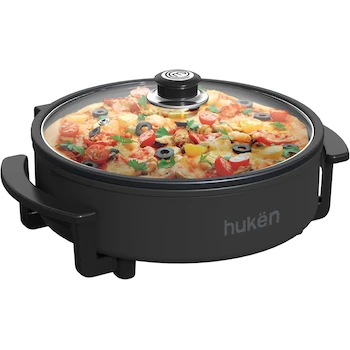 Imagen 5 de Hukën x MasterChef Sartén Eléctrico GRILL+ Desmontable 30 cm, Modelo MK-EG-D30, Color Negro, Dimensiones 34,8 x 34,5 x 12,5 cm