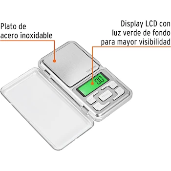Imagen 3 de Truper BASE-05J, Báscula de bolsillo electrónica, capacidad 500 g