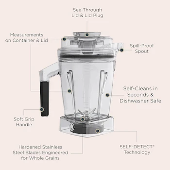 Imagen 4 de Vitamix 48-Ounce Dry Grains Container with SELF-DETECT Clear BPA-Free - Compatible with All Full-Size Vitamix Blenders