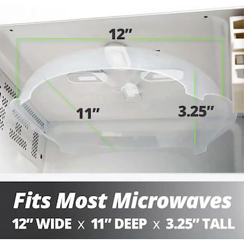 Imagen 2 de HOVER COVER - Cubierta Magnética para Salpicaduras de Microondas, Transparente, Ventilada, 12 pulgadas, sin BPA, Color Blanco