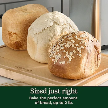 Imagen 4 de Cuisinart CBK-210 Máquina para Hacer Pan de Convección Custom, Acero Inoxidable, 3 Tamaños de Pan hasta 2 Libras, Dimensiones 12.25 x 8.85 x 13 Pulgadas