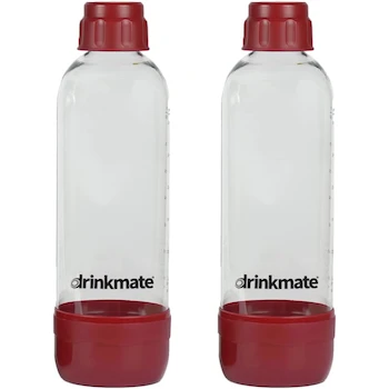 Imagen de referencia para iSoda Drinkmate Carbonation Bottles (2 Pack) (1L, Red) 1 litro Rojo
