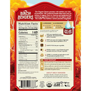 Imagen 2 de Birch Benders Mezcla Clásica para Crepe y Galleta / Pancake 16 oz (454 g)