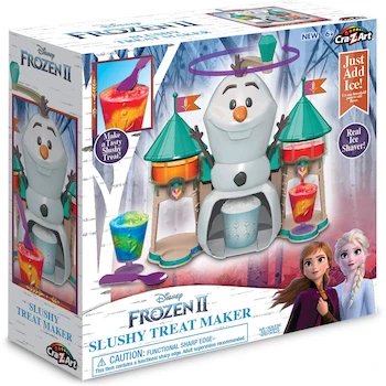 Imagen 4 de Disney Frozen 2 Slushy Treat Maker de Cra-Z-Art - Máquina para Hacer Granizados con Unidad Slushy, Afeitadora de Hielo, Moldes para Cubos de Hielo, Cubeta, Vaso y Cuchara