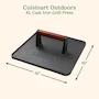 Miniatura de Cuisinart Prensa para Parrilla de Hierro Fundido con Mango de Madera, Modelo CGPR-223, 10 x 10 Pulgadas