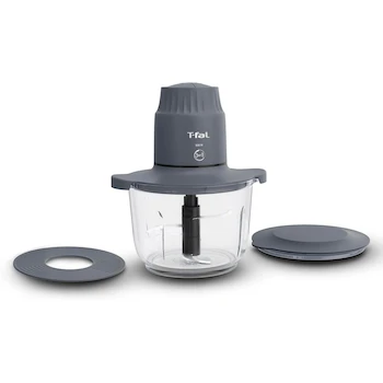 Imagen de referencia para T-fal Procesador de Alimentos Choppeo, Con Vaso de Vidrio Borosilicato, Capacidad Útil 1 L, Color Gris, Modelo MB603BX0