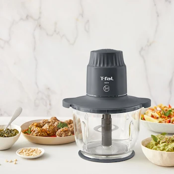 Imagen 2 de T-fal Procesador de Alimentos Choppeo, Con Vaso de Vidrio Borosilicato, Capacidad Útil 1 L, Color Gris, Modelo MB603BX0