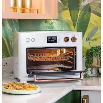 Imagen 2 de Café Couture Horno de Sobremesa Tostador, Modelo C9OAAAS4RW3, Color Mate Blanco, Capacidad 22.64 Litros para Pizza 30 cm o 6 Rebanadas, Dimensiones 43.2 cm P x 47.2 cm A x 35.6 cm Alt, Serie Couture, Pequeño Electrodoméstico