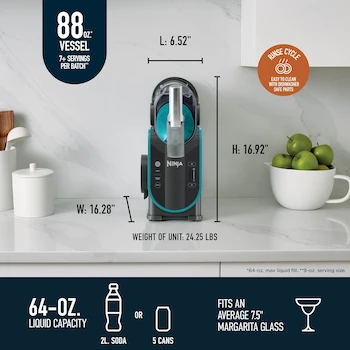 Imagen 2 de Ninja SLUSHi - Máquina profesional de bebidas congeladas y granizados, 86 onzas, color Turquesa
