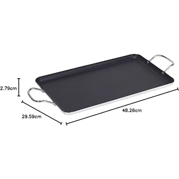 Imagen 3 de Imusa Plancha de Doble Quemador Antiadherente de 20 Pulgadas, Color Negro