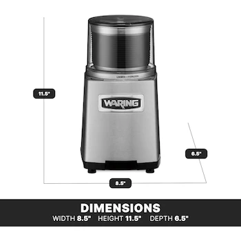 Imagen 2 de Waring Commercial WSG60 - Molinillo de Especias de 3 Tazas, Incluye 2 Cuencos de Acero Inoxidable, Modelo WSG60, Capacidad 3 Tazas