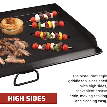 Imagen 4 de Camp Chef SG60 Deluxe Plancha Profesional de Acero Aleado Color Negro, Superficie de Cocción 14 x 32 Pulgadas, Dimensiones Totales 16 x 32 Pulgadas