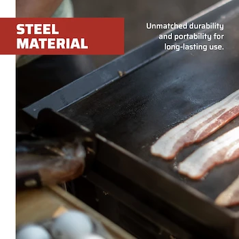 Imagen 5 de Camp Chef SG60 Deluxe Plancha Profesional de Acero Aleado Color Negro, Superficie de Cocción 14 x 32 Pulgadas, Dimensiones Totales 16 x 32 Pulgadas