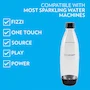 Miniatura de SodaStream Botellas de Carbonatación Delgadas Negras, Paquete de 2 Unidades Individuales, Capacidad 1 Litro, Modelo 1741220010, ASIN B01AHEAE3G, Color Negro, Material Plástico, Dimensiones 28 cm Alto x 17 cm Ancho