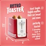 Miniatura de Nostalgia Retro Wide 2-Slice Toaster Vintage Design Rojo