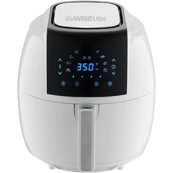 Imagen 2 de GoWISE USA GWAC22004 Freidora de aire digital 8 en 1 de 5.8 cuartos con kit de accesorios de 6 piezas + 100 recetas (blanco)