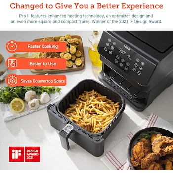 Imagen 2 de COSORI Air Fryer Grande XL 5.8QT Negro, Capacidad 5.8 Cuartos, Modelo B085W3GN5J / CP358-AF, Freidora sin Aceite 12 en 1