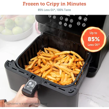 Imagen 4 de COSORI Air Fryer Grande XL 5.8QT Negro, Capacidad 5.8 Cuartos, Modelo B085W3GN5J / CP358-AF, Freidora sin Aceite 12 en 1