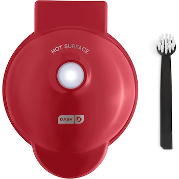 Imagen de referencia para DASH Deluxe Mini Máquina Waflera Roja Manzana con Cepillo Incluido | Waffles Individuales 10 cm / 4 Pulgadas | Compacta Portátil