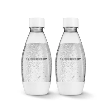Imagen de referencia para SodaStream Botella Delgada de 0.5 Litros (500 ml), Apta para Lavavajillas, Color Blanco, Pack de 2 Unidades