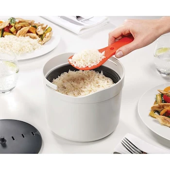 Imagen 2 de Joseph Joseph M-cuisine Microwave Rice Cooker Steamer 2 Litros / 8.5 Tazas - Naranja / Beige