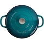 Miniatura de Crock-Pot Artisan 112002.02 5 Quart Enameled Cast Iron Braiser Pan with Lid, Teal Ombre Turquesa Degradado, 13" D x 13.25" W x 4" H