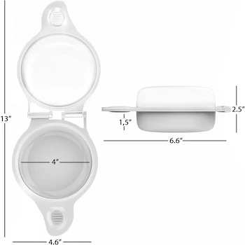 Imagen 3 de Chef Buddy Microwave Egg Maker, Model B004SJUGPI, White Polypropylene Plastic, Capacity for 2 Eggs, Dimensions 6.625 x 4.625 x 2.5 inches