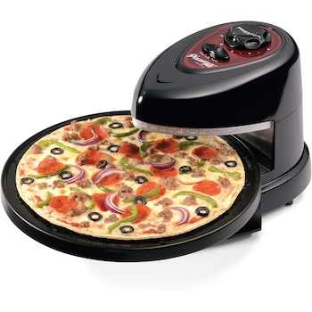 Imagen de referencia para Presto 03430 Pizzazz Plus - Horno Giratorio para Pizza, Color Negro, Capacidad para Pizzas de 7 a 12 Pulgadas, Dimensiones 40.1 x 36.8 x 26.2 cm, Peso 3.45 kg