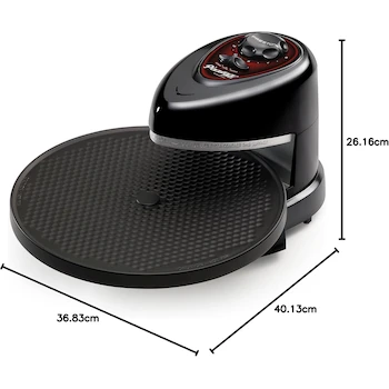 Imagen 3 de Presto 03430 Pizzazz Plus - Horno Giratorio para Pizza, Color Negro, Capacidad para Pizzas de 7 a 12 Pulgadas, Dimensiones 40.1 x 36.8 x 26.2 cm, Peso 3.45 kg