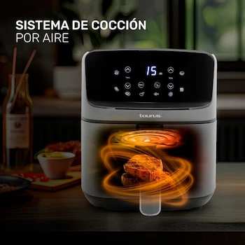 Imagen 5 de TAURUS FLARE II Freidora de Aire Digital Multifunción Gris 4.5 L Dimensiones 30 x 30 x 29 cm