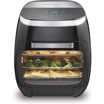 Imagen alusiva al producto Horno y Freidora de Aire Digital Hamilton Beach con Asador Giratorio, Capacidad 11 Litros / 11.6 Cuartos, Color Negro, Modelo 35073, Tamaño Grande