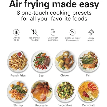 Imagen 3 de Horno y Freidora de Aire Digital Hamilton Beach con Asador Giratorio, Capacidad 11 Litros / 11.6 Cuartos, Color Negro, Modelo 35073, Tamaño Grande