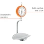 Miniatura de Truper BAS-10C (Código 17087), Báscula mecánica colgante de acero, capacidad 10 kg, doble carátula de 25 cm de diámetro, charola de acero de 38 cm de diámetro, peso 4 kg