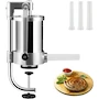 Miniatura de VEVOR Embutidora Manual de Salchichas Vertical de Mesa de Acero Inoxidable Capacidad 1.5 L con 3 Tubos de Relleno 16mm/19mm/22mm Color Plateado