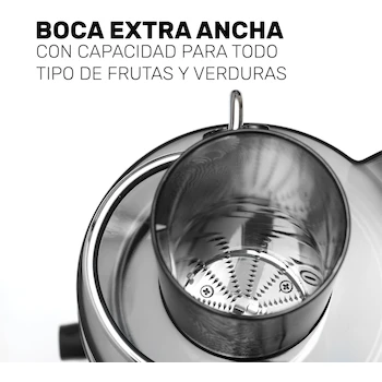 Imagen 3 de LIQUAFRUIT 2000 TAURUS Extractor de Jugos - Boca Extra Ancha - Filtro de Acero Inoxidable - Capacidad 500 ml - 750 W - 2 Velocidades + Pulso
