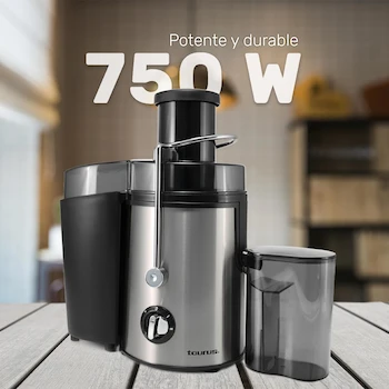 Imagen 4 de LIQUAFRUIT 2000 TAURUS Extractor de Jugos - Boca Extra Ancha - Filtro de Acero Inoxidable - Capacidad 500 ml - 750 W - 2 Velocidades + Pulso
