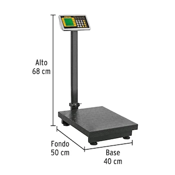 Imagen 3 de Pretul BAS-200PLAP, Báscula Electrónica de Plataforma Plegable, Color Gris, Capacidad 200 kg, Plataforma 40 x 50 cm, Dimensiones 40 x 68 x 50 cm