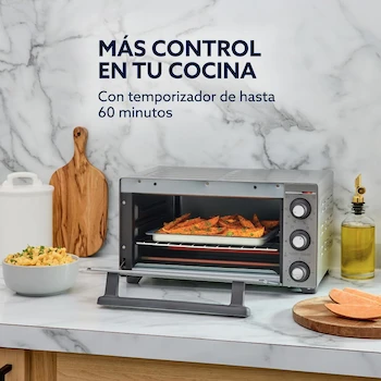 Imagen 2 de Oster Horno Tostador con Convección TSSTTV15MNS-1MX, 15 L de Capacidad, Interior Antiadherente, Color Gris, Accesorios Incluidos