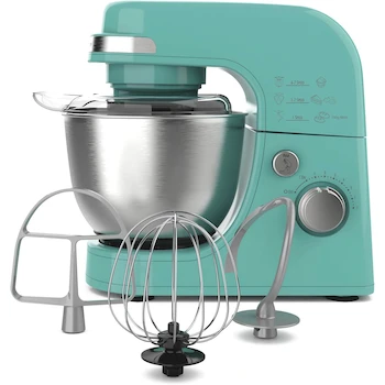 Imagen de referencia para Batidora de Pedestal de 7 Velocidades Hamilton Beach Modelo 63387, Capacidad de 4 Cuartos, Color Azul Aqua, Dimensiones 21.6 cm x 35.6 cm x 37.5 cm