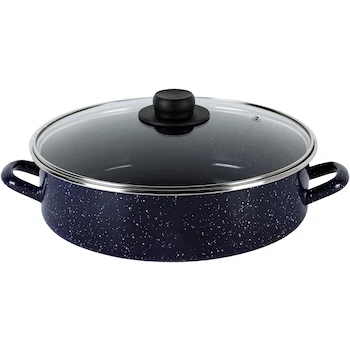 Imagen de referencia para Ekco Arrocera de Acero Esmaltado 28 cm con Tapa de Cristal Color Azul Marino Modelo 49911