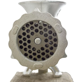 Imagen 4 de CHARD HG-8 Molinillo de Mano para Carne #8, Color Plata, Hierro Fundido Recubierto de Estaño, Cabezal de Rectificado de 2 7/16 Pulgadas de Diámetro, Placa de Rectificado de 1/4 Pulgada de Grosor