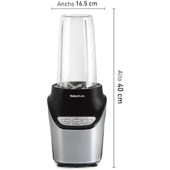 Imagen 2 de TAURUS NATURAL GREEN V2 Procesador de Alimentos Pulverizador Licuadora 600 W Blanco Modelo M91400210 con Vasos Tritan de 1L y 400ml 8 Piezas