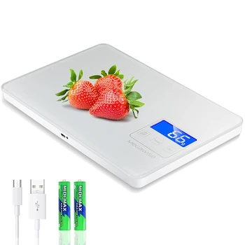 Imagen 4 de MEGAWISE Báscula de Alimentos de Precisión Digital para Cocina, Capacidad 15 kg / 33 lb, Recargable e Impermeable