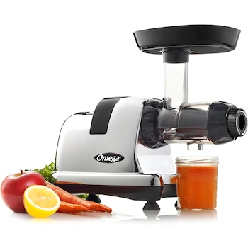 Imagen de referencia para Omega J8006HDC Máquina exprimidora de prensa fría, extractor de jugo de verduras y frutas, exprimidor de masticado lento, 200 W, cromo
