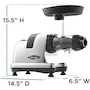 Miniatura de Omega J8006HDC Máquina exprimidora de prensa fría, extractor de jugo de verduras y frutas, exprimidor de masticado lento, 200 W, cromo